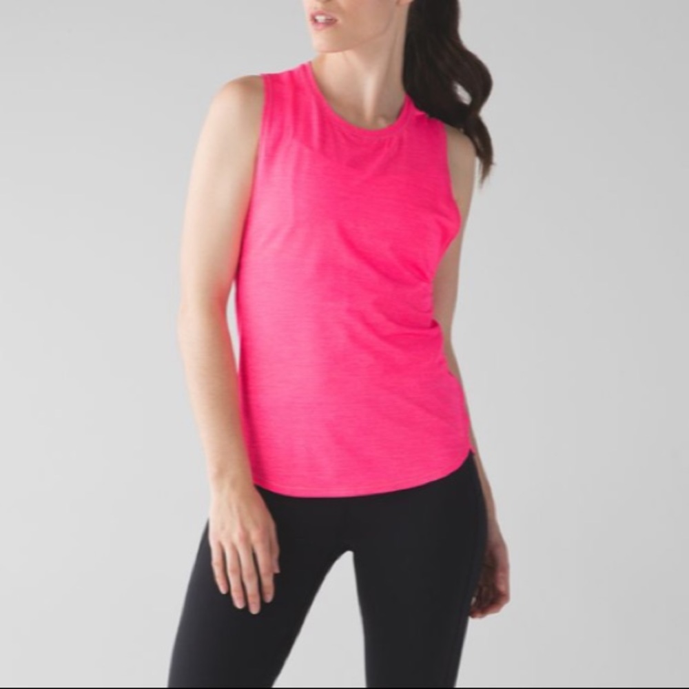 2 for $20 lululemon In A Cinch Heathered Neon Pink Tank Top